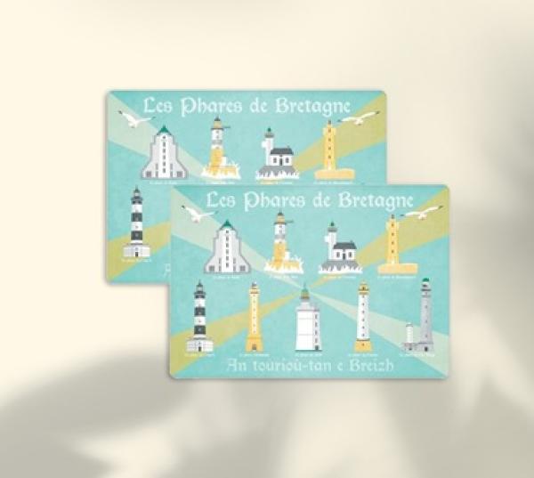 Tischset mit bretonischen Leuchttürmen – maritimes Motiv